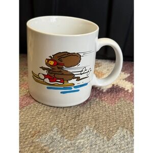 Vintage 1988 Dayton Hudson Santabear Skiing Coffee Mug Made in Japan Ceramic